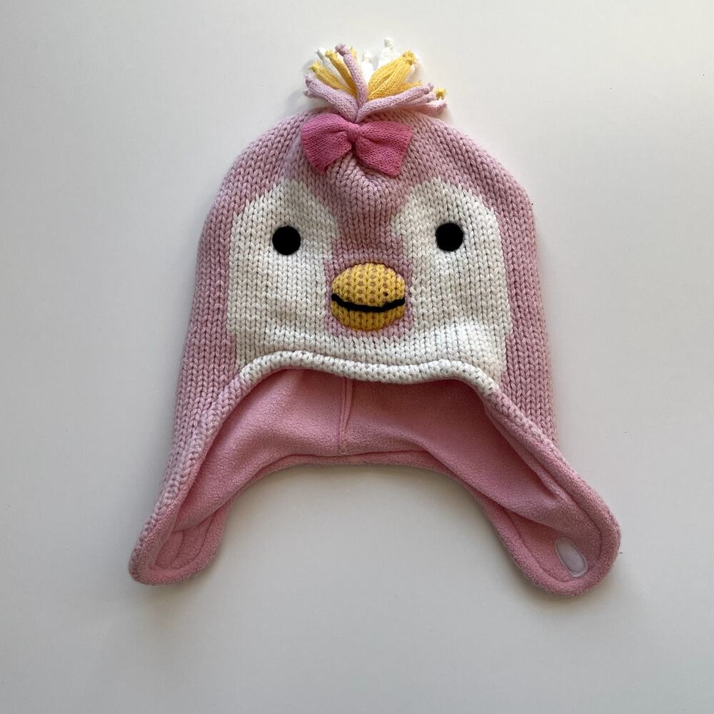 Girl's Pink Winter Hat Sz 12-24 Months